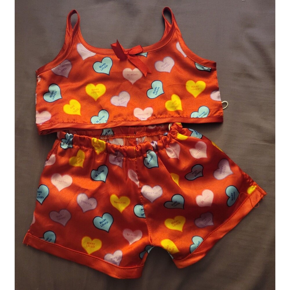 Build-A-Bear Conversation Hearts Pajama Set Authentic BAB Clothing